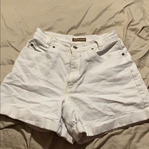 white high waisted shorts